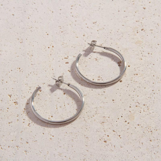 Agostina Silver Hoops - Cali Tiger