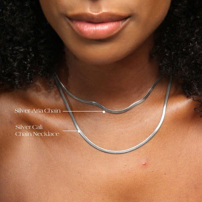 Silver Aria Chain Necklace - Cali Tiger